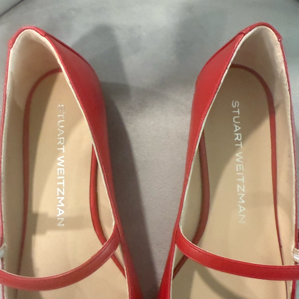 Stuart Weitzman Red Pointed-Toe Flats - image 2